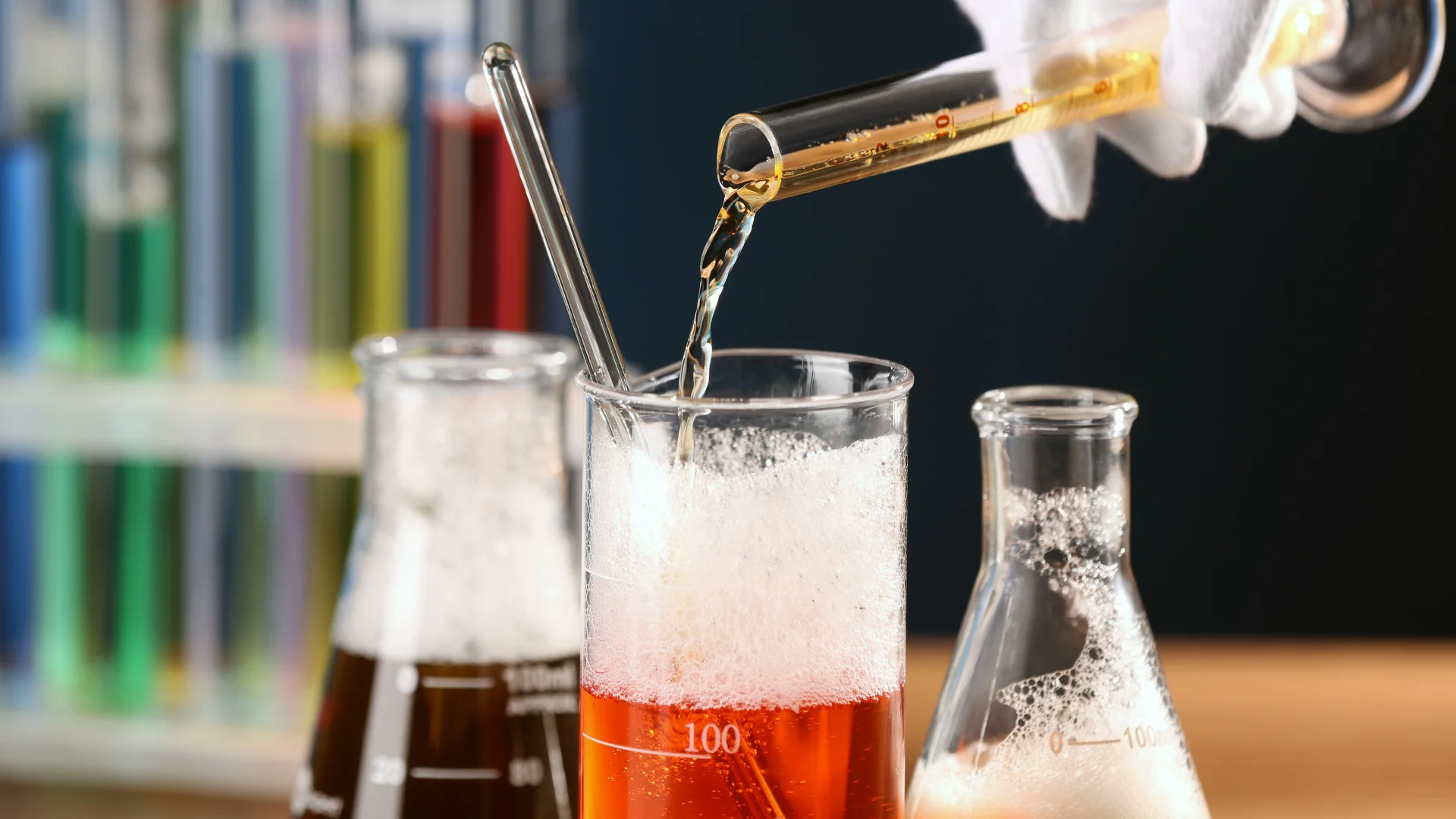 Product application: Industrial chemical solution in use